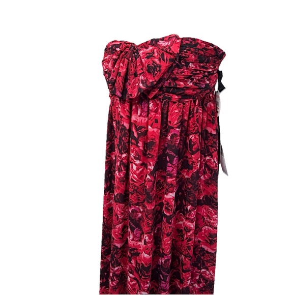 Giambattista Valli Impulse Strapless Floral Maxi Dress SZ 10 Bow Party Cocktail - Picture 9 of 12
